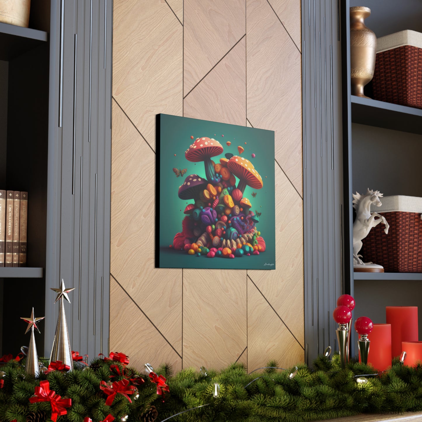 Beautiful Mushroom Luminating Colorful Bliss7 Canvas Gallery Wraps