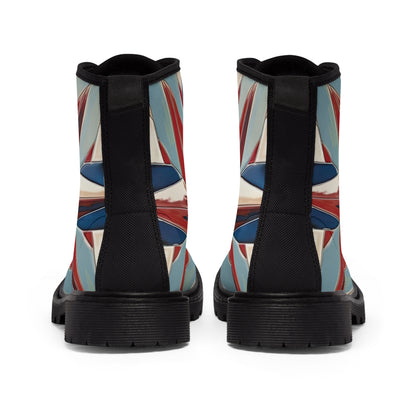 Beautiful Stars Abstract Star Style Red, White, And Blue Women's Canvas Boots