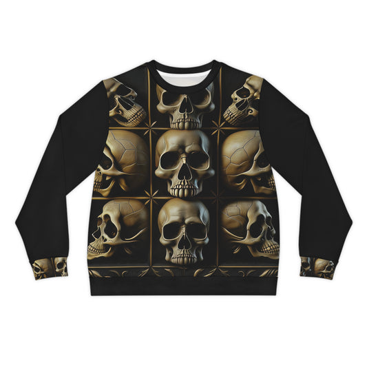 Metallic Chrome Skulls and classic Designed Background Style 17 Lightweight Sweatshirt (AOP)
