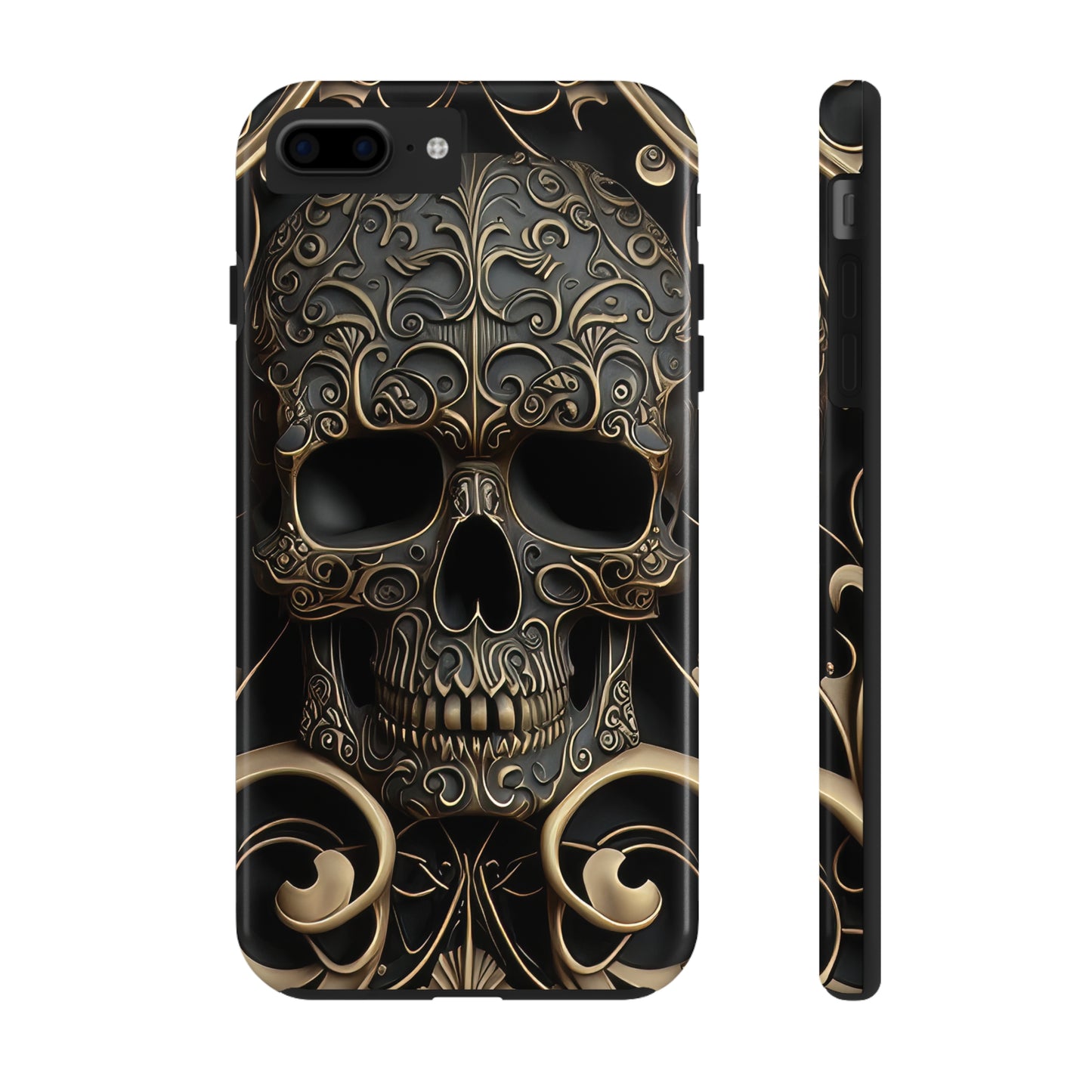 Metallic Chrome Skulls and classic Designed 2 Tough Phone Cases