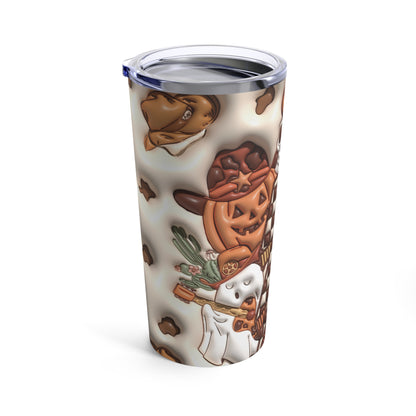 County Ghost, Pumpkin Cowboy Hat Halloween Tumbler 20oz