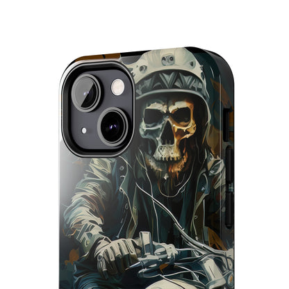 Skull Motorcycle Rider, Ready to Tear Up Road On Beautiful Bike Tough Phone Cases