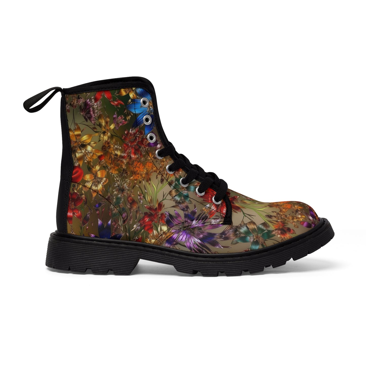 Bold & Beautiful & Metallic Wildflowers, Gorgeous floral Design, Style 1 A Women's Canvas Boots