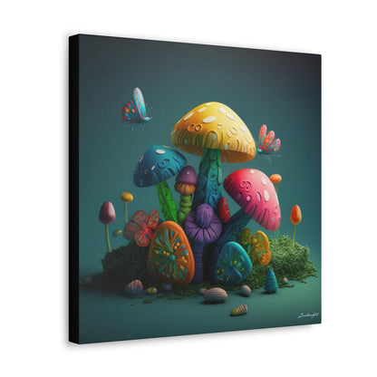 Beautiful Mushroom Luminating Colorful Bliss 4 Canvas Gallery Wraps