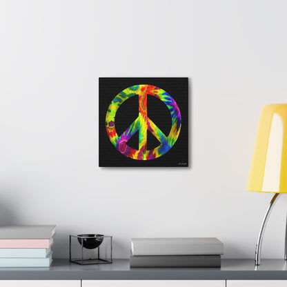 Coolio Tie Dye Hippie Peace Sign 6 Canvas Gallery Wraps