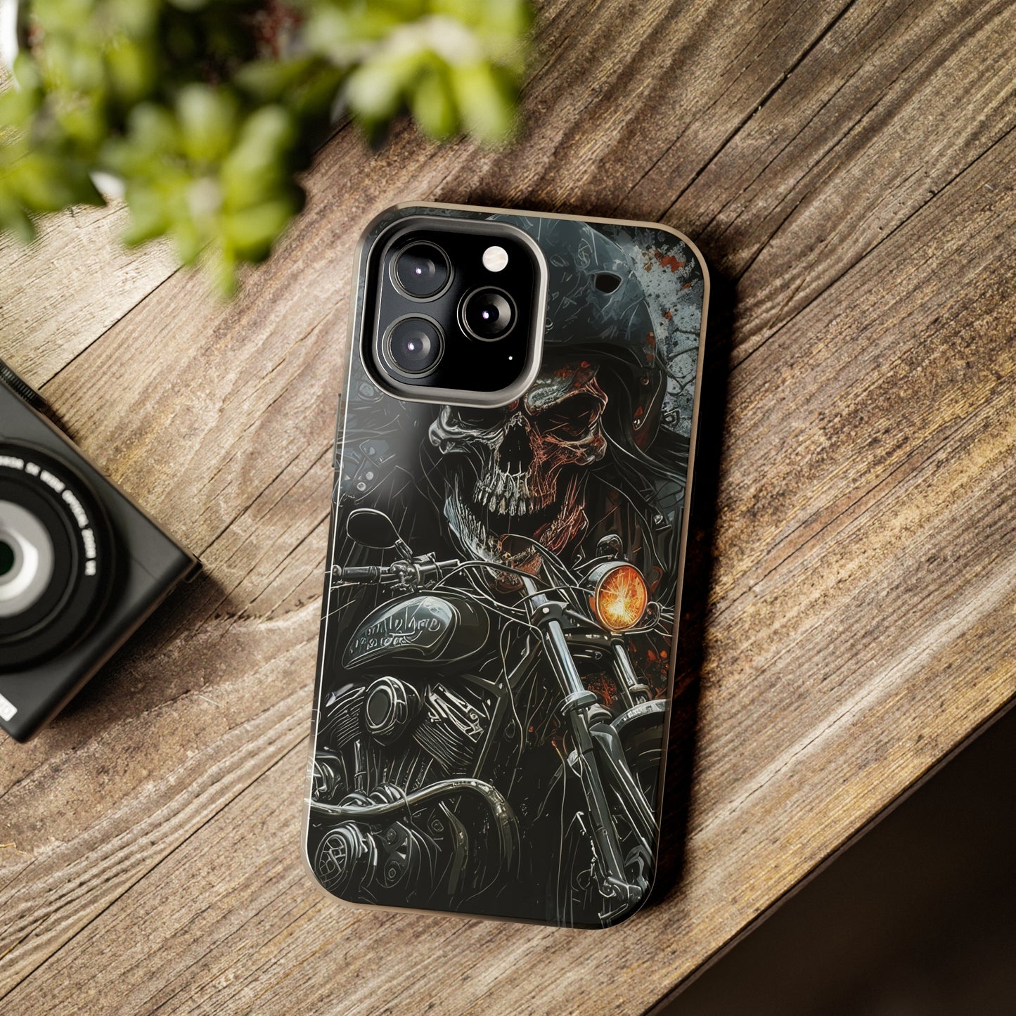 Skull Motorcycle Rider, Ready to Tear Up Road On Beautiful Bike 6 Tough Phone Cases