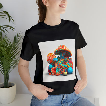 Hippie Mushroom Color Candy Style Design Style 1Unisex Jersey Short Sleeve Tee