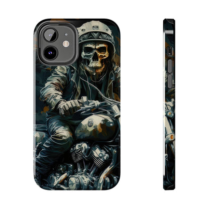 Skull Motorcycle Rider, Ready to Tear Up Road On Beautiful Bike Tough Phone Cases