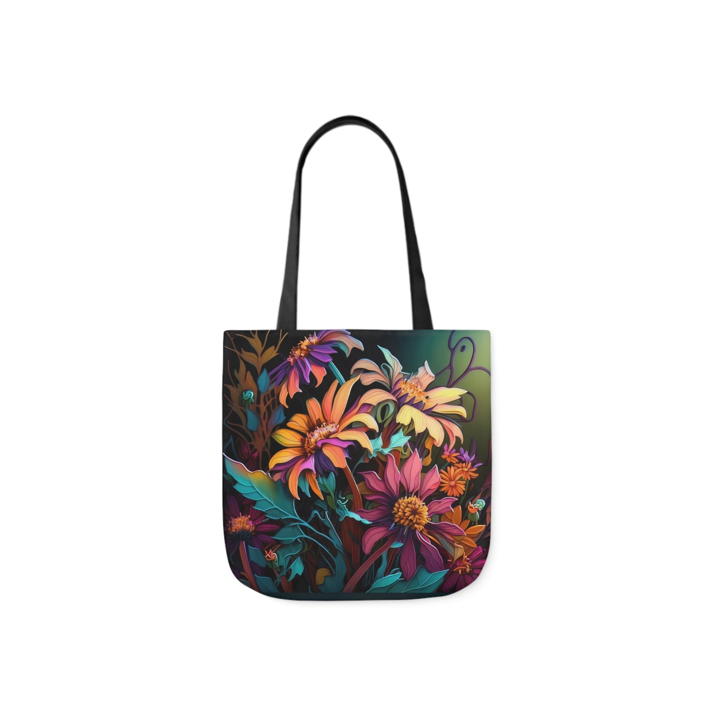 Bold And Beautiful Flowers Style Three Polyester Canvas Tote Bag (AOP)