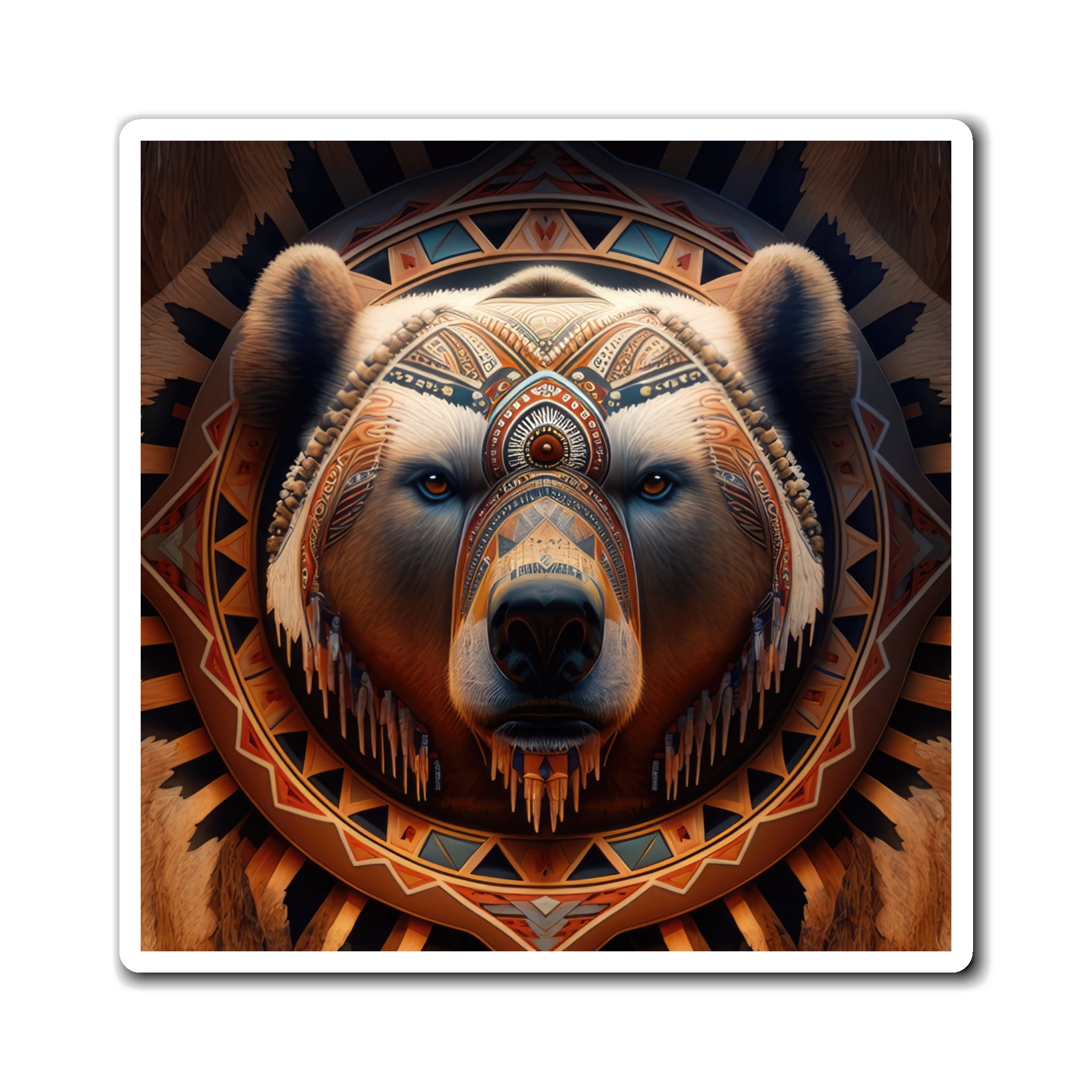 Magnificent Navajo Bear Style Four Magnets