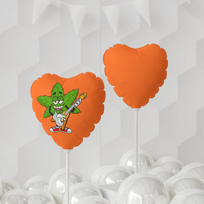 Marijuana Reggae Pot Leaf Man Smoking A Joint With Red Sneakers Style 2, Orange Balloon (Round and Heart-shaped), 11"