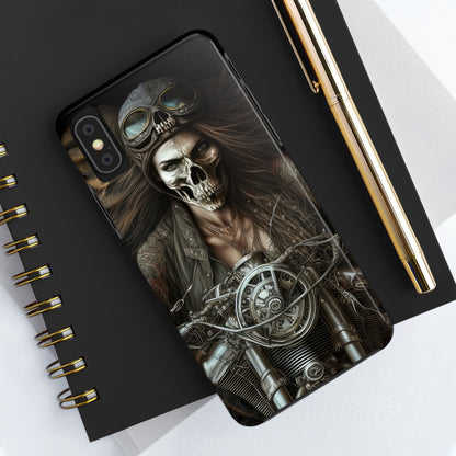 Skull Motorcycle Rider, Ready to Tear Up Road On Beautiful Bike 10 Tough Phone Cases