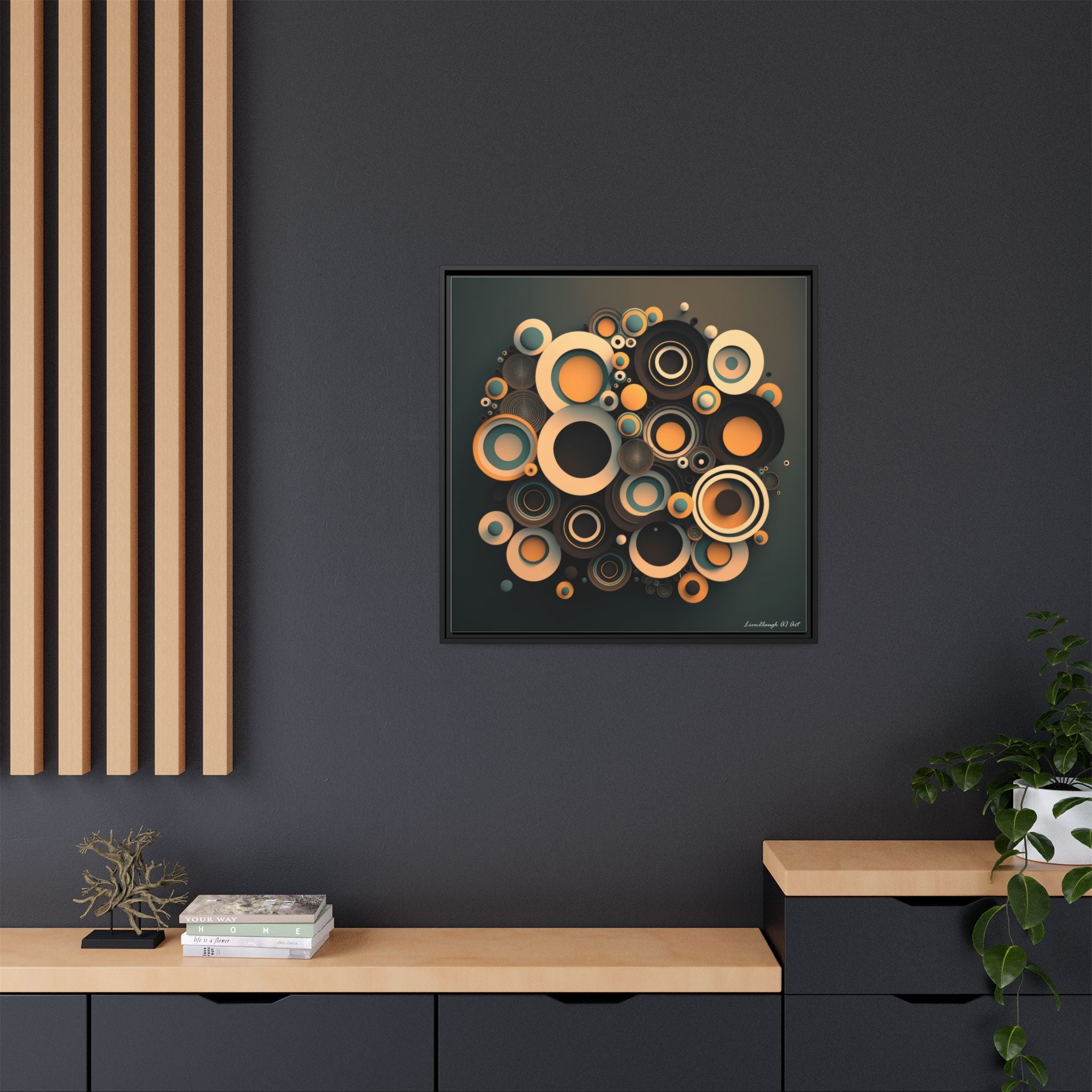 Concentric Harmony, Art Print — Colorful Modern Wall Canvas