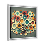 Gathered Circles, Matte Canvas, Framed (Multi-color)