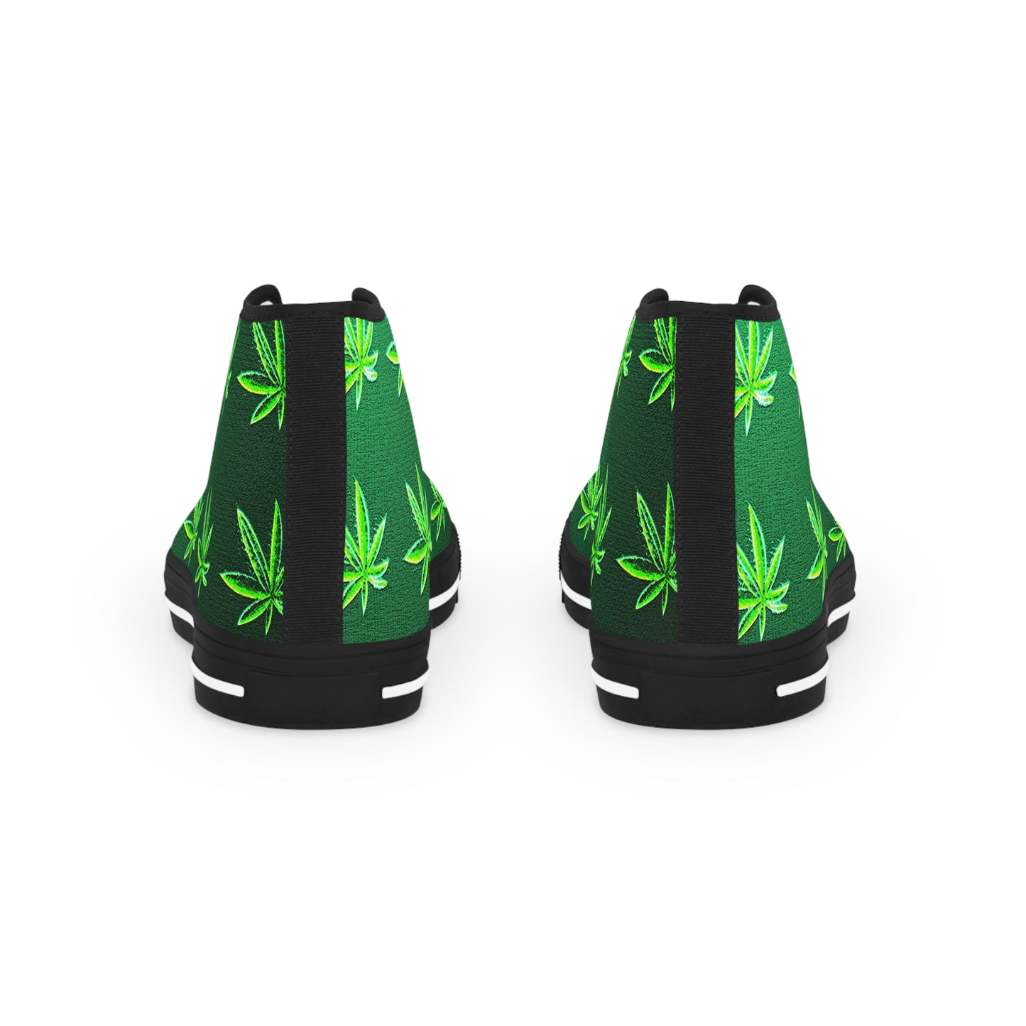 Classic Green Marijuana Leaves Men's High Top Sneakers