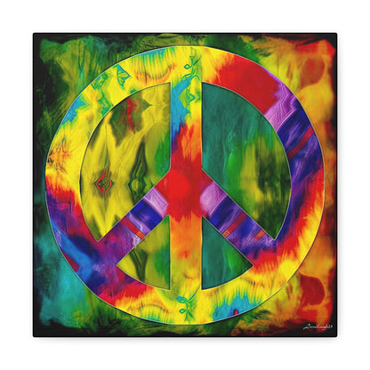 Coolio Tie Dye Hippie Peace Sign 9 Canvas Gallery Wraps