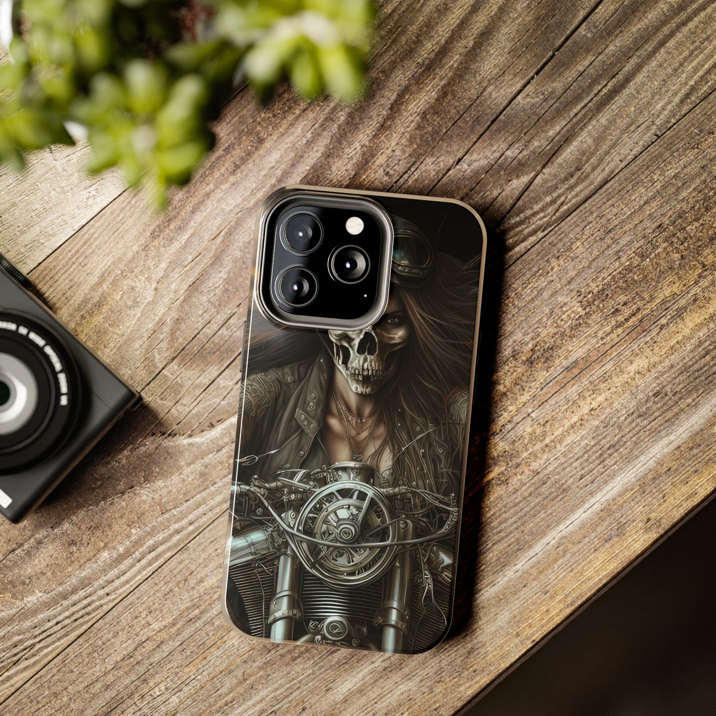 Skull Motorcycle Rider, Ready to Tear Up Road On Beautiful Bike 10 Tough Phone Cases