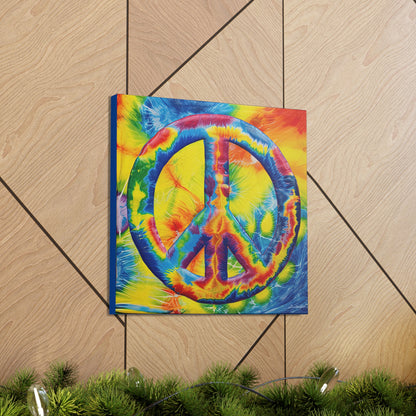 Coolio Tie Dye Hippie Peace Sign 4 Canvas Gallery Wraps