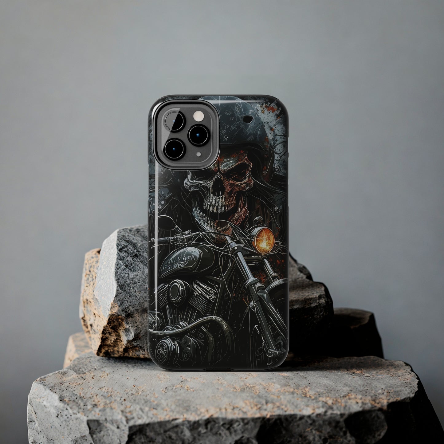 Skull Motorcycle Rider, Ready to Tear Up Road On Beautiful Bike 6 Tough Phone Cases