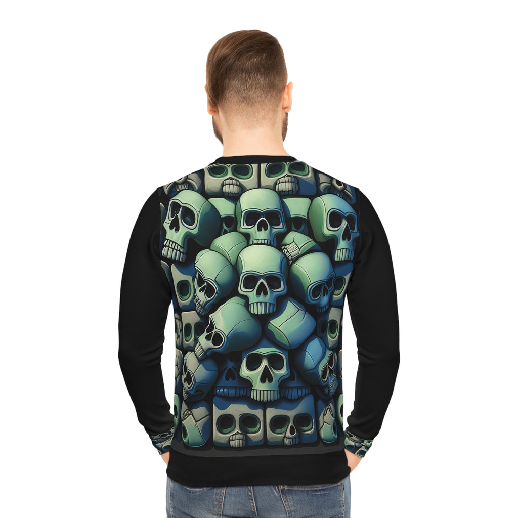 Metallic Chrome Skulls and classic Designed Background Style 10 Lightweight Sweatshirt (AOP)