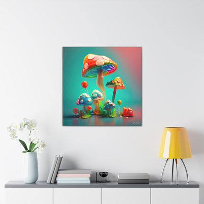 Beautiful Mushroom Luminating Colorful Bliss 3 Canvas Gallery Wraps