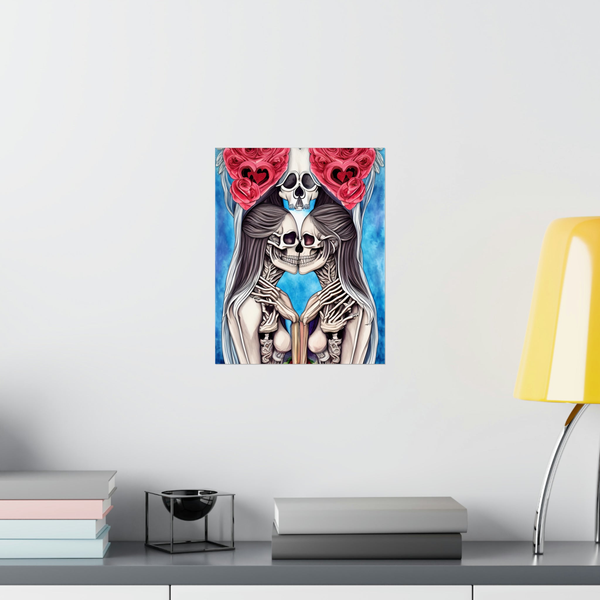 Love Shows No Time Boundaries Skulls, Image By Loewenkind Creations Premium Matte Vertical Posters