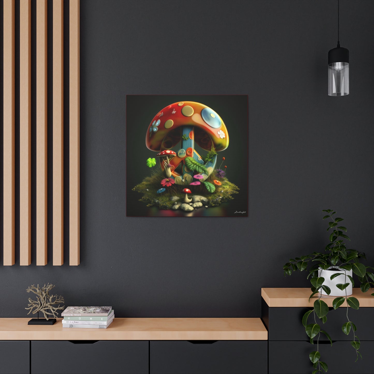 Beautiful Forest Round Peace Sign 2 Gallery Wraps