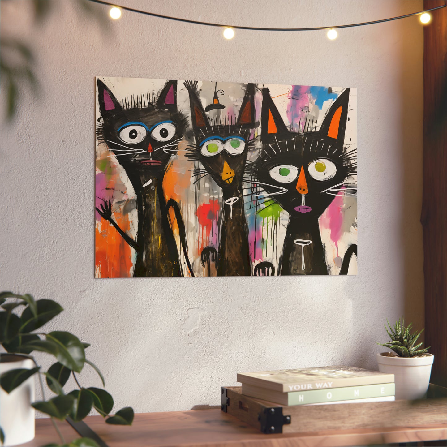 Doodle Abstract Black Cat By DaFlowerChild Aluminum Composite Panels