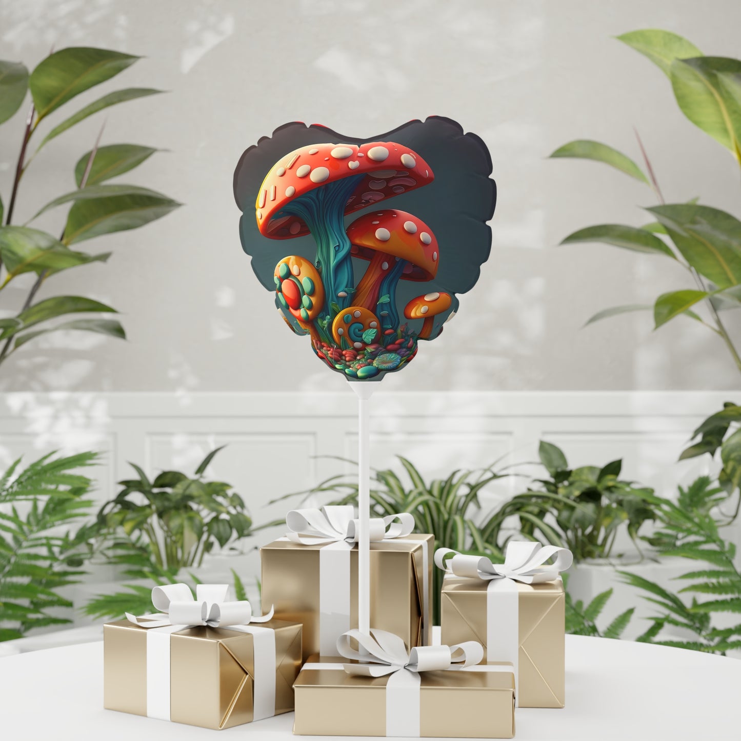 Hippie Mushroom Color Candy Style Design Style 4 Balloon (Round and Heart-shaped), 11"