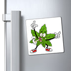 Marijuana Reggae Pot Leaf Man Smoking A Joint With Red Sneakers 1 Magnets