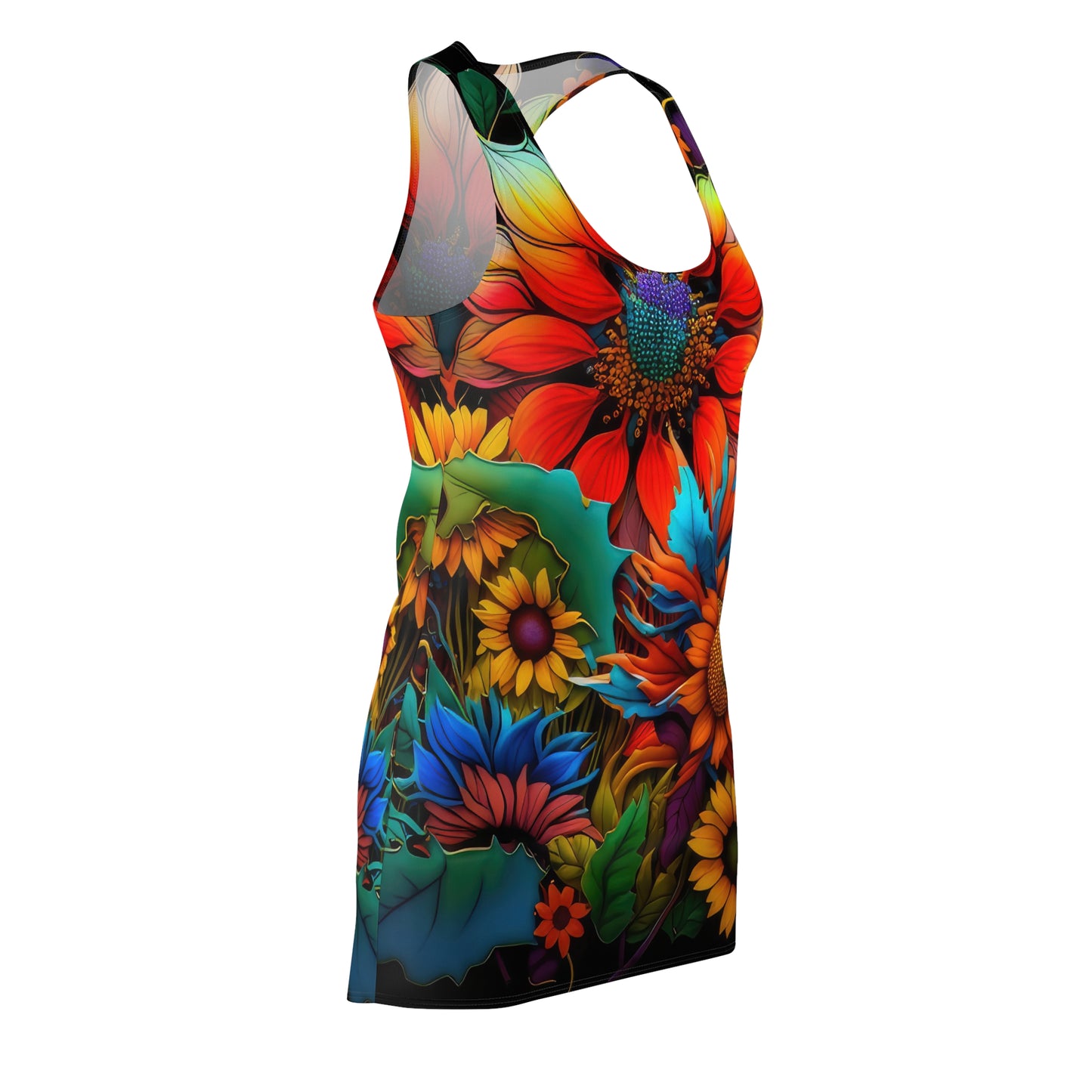 Bold And Beautiful Designed flowers Style Two Women's Cut & Sew Racerback Dress (AOP)