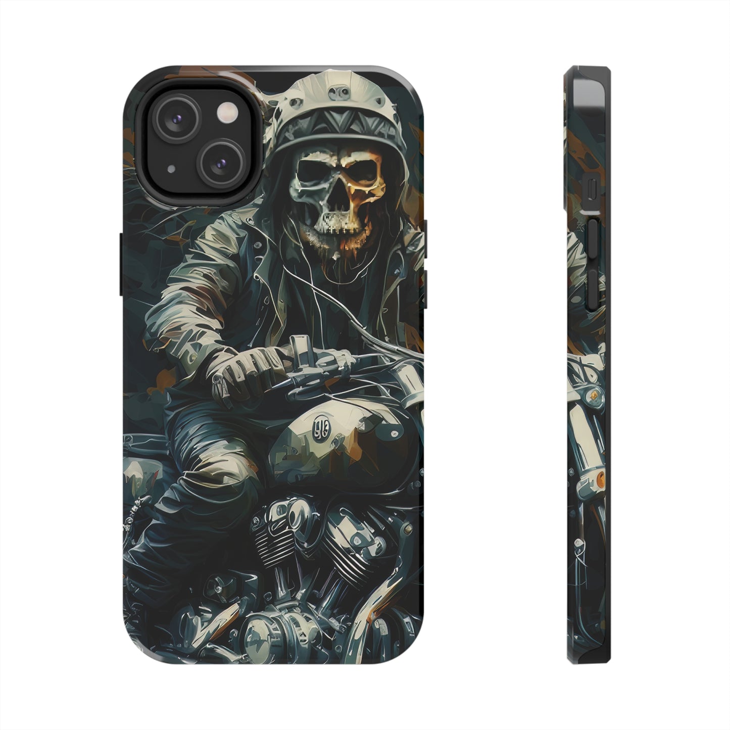 Skull Motorcycle Rider, Ready to Tear Up Road On Beautiful Bike Tough Phone Cases