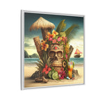 Tiki Dreams by the Shore, Art Print — Colorful Modern Wall Canvas