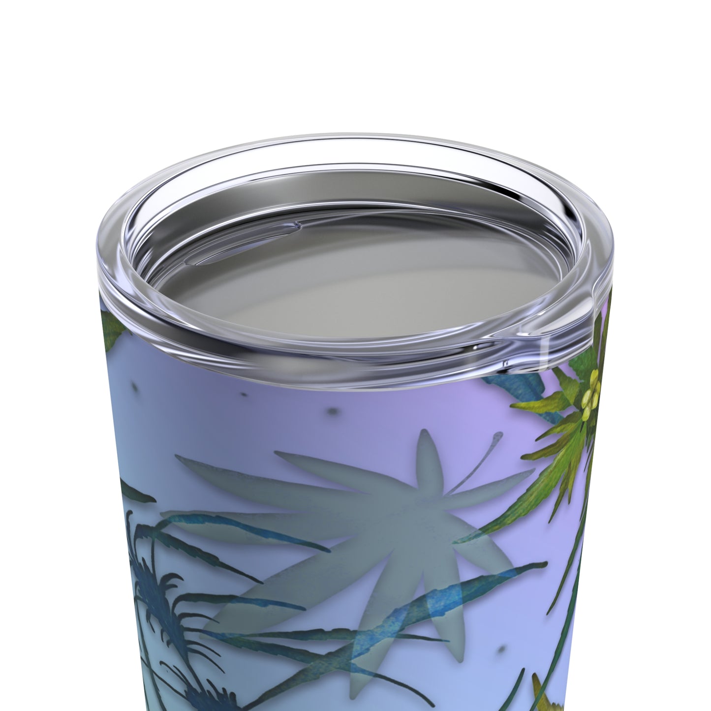 Blue Green Marijuana Elegantly Designed 420 Weed Tumbler 20oz