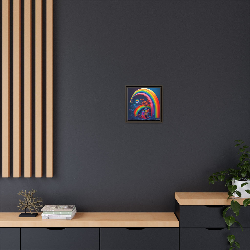 Home Beneath the Rainbow, Art Print — Colorful Modern Wall Canvas