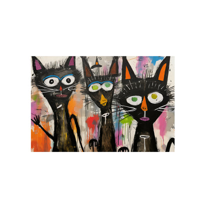 Doodle Abstract Black Cat By DaFlowerChild Aluminum Composite Panels