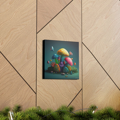 Beautiful Mushroom Luminating Colorful Bliss 4 Canvas Gallery Wraps