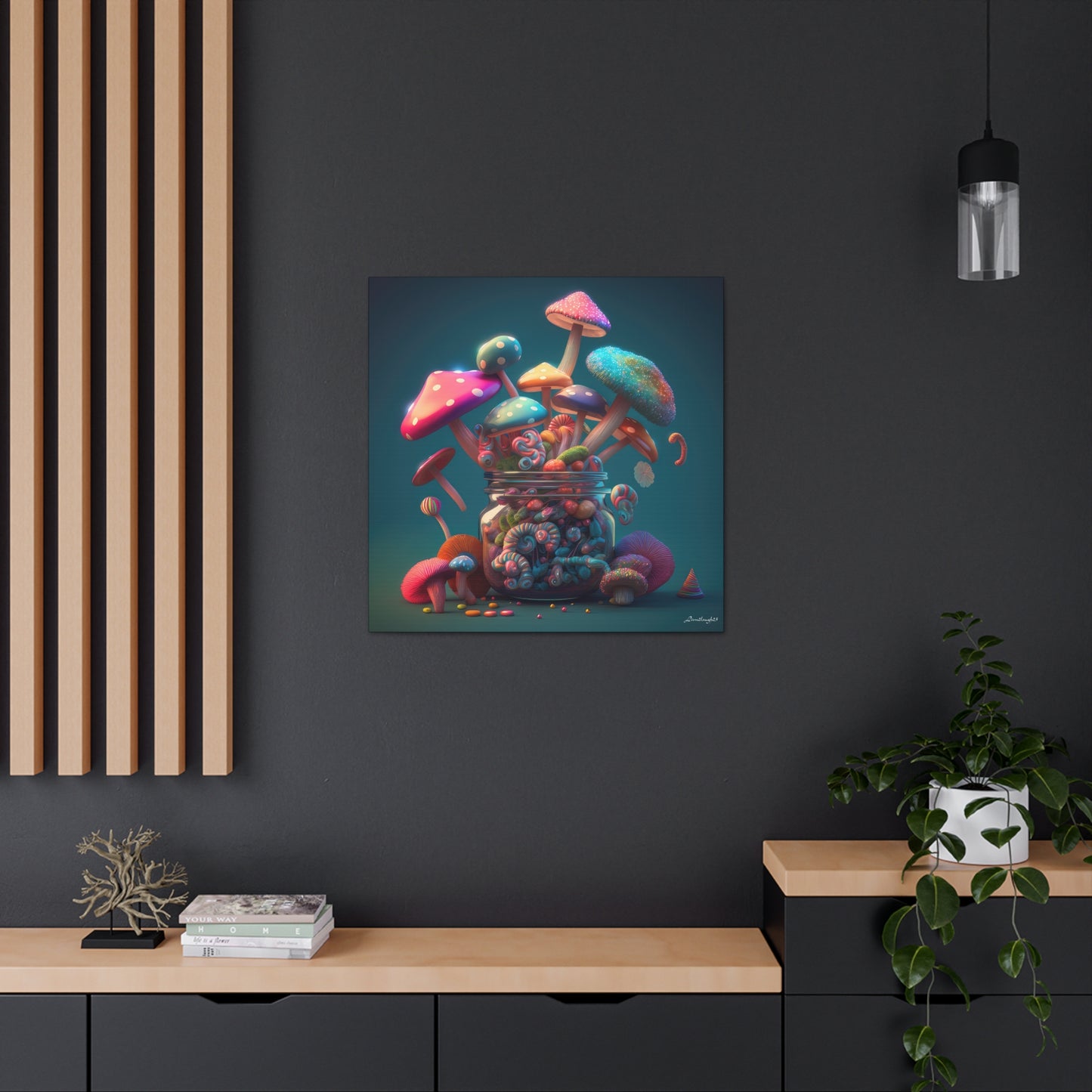 Beautiful Mushroom Luminating Colorful Bliss 11 Canvas Gallery Wraps