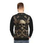 Metallic Chrome Skull and classic Designed Background Style 2 Lightweight Sweatshirt (AOP)
