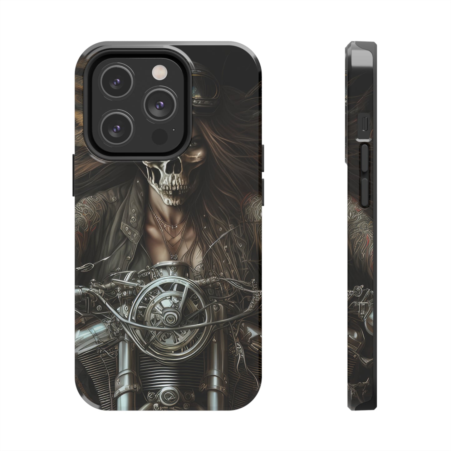 Skull Motorcycle Rider, Ready to Tear Up Road On Beautiful Bike 10 Tough Phone Cases