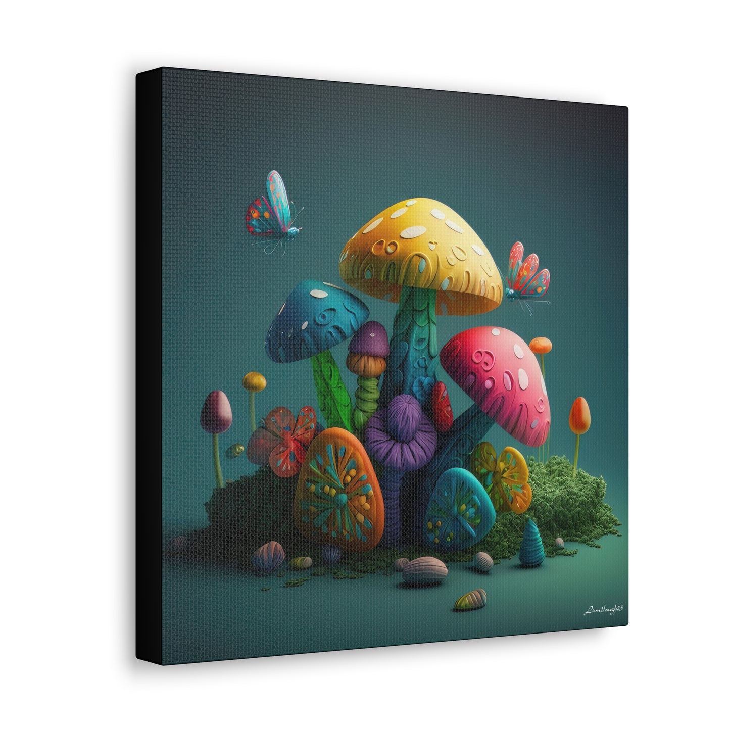 Beautiful Mushroom Luminating Colorful Bliss 4 Canvas Gallery Wraps