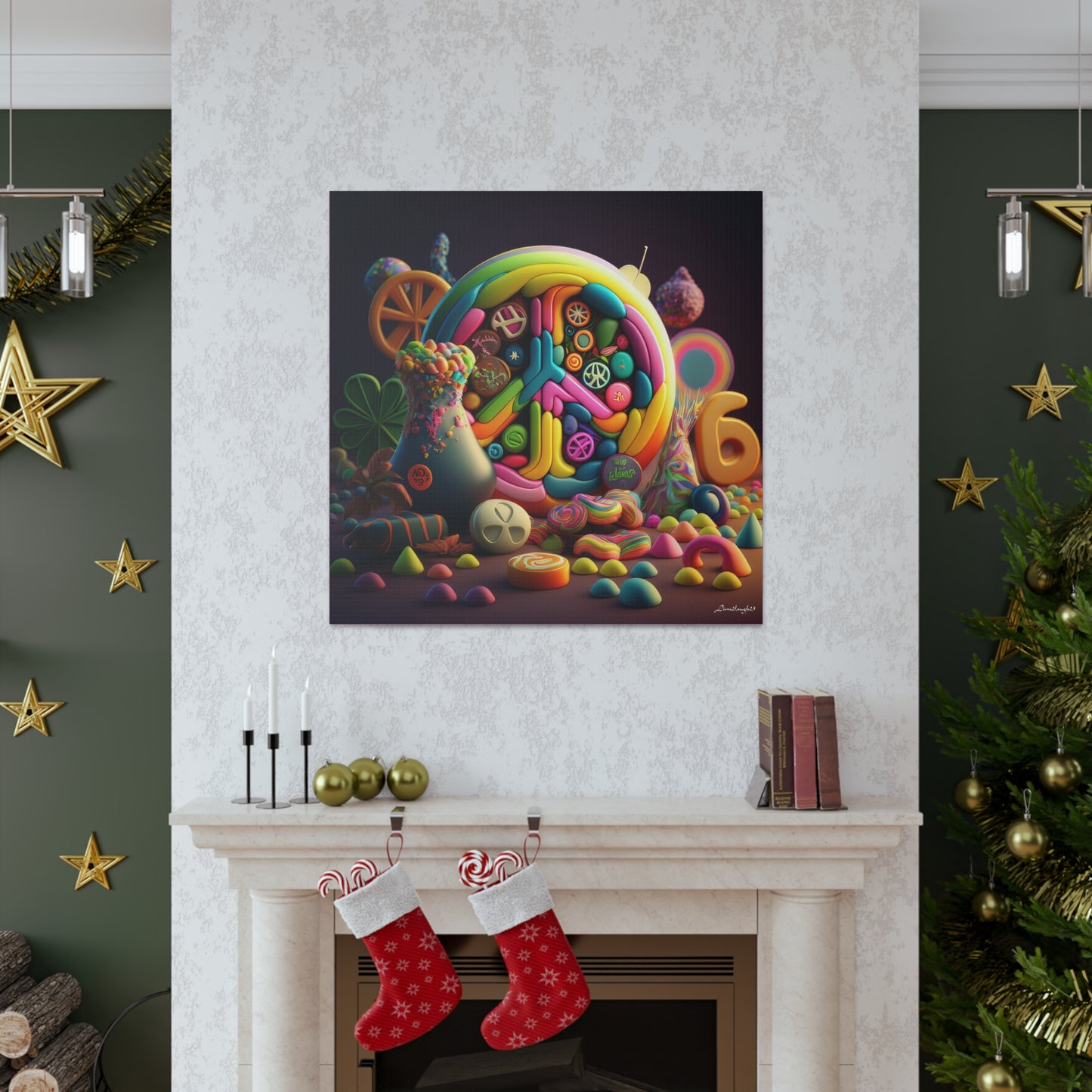 Fantastic Gummie Hippie Peace Sign 2 Canvas Gallery Wraps