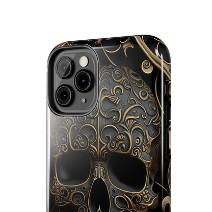 Metallic Chrome Skulls and classic Designed 2 Tough Phone Cases