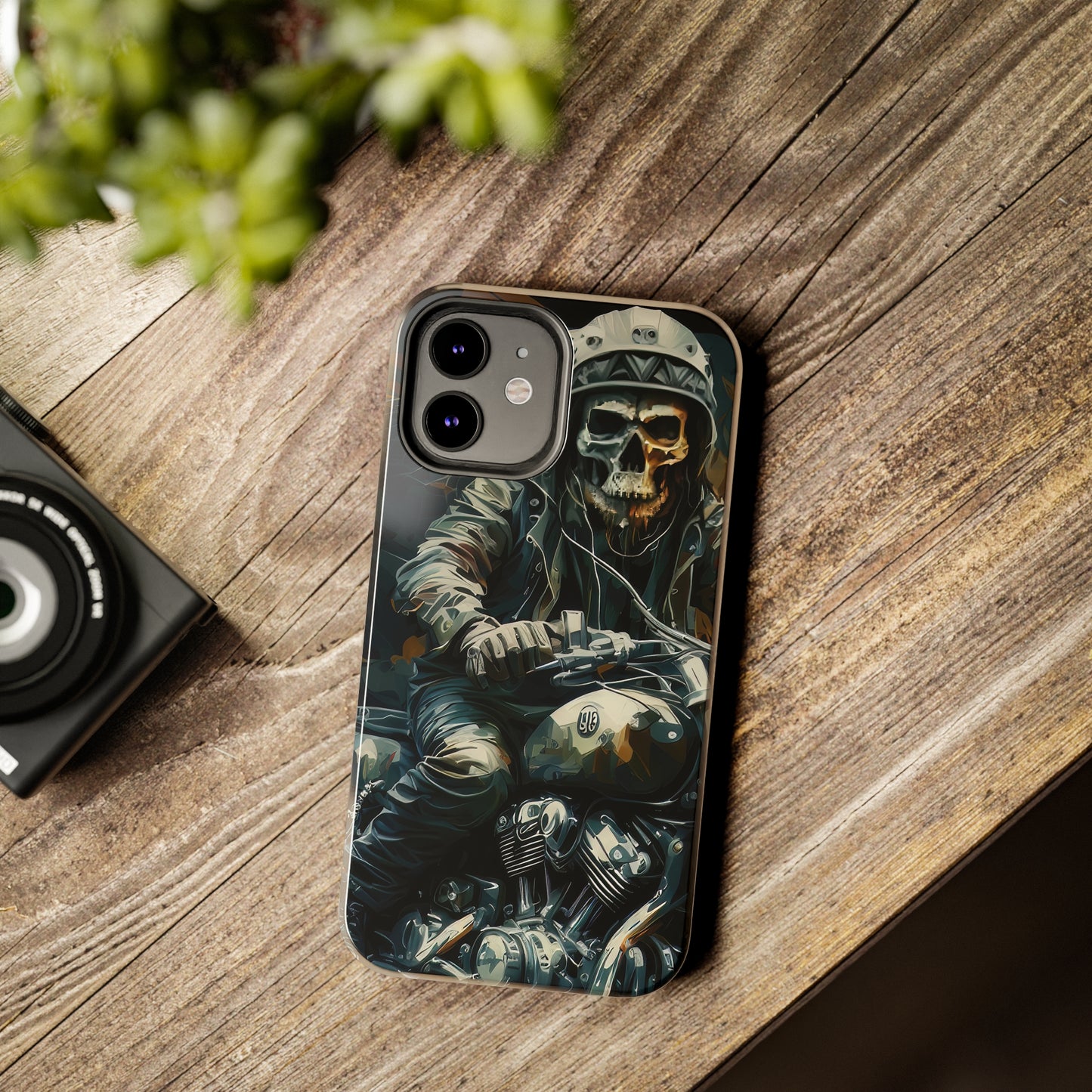 Skull Motorcycle Rider, Ready to Tear Up Road On Beautiful Bike Tough Phone Cases