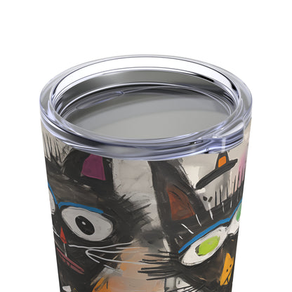 Doodle Abstract Black Cat By DaFlowerChild Tumbler 20oz