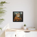 Mosaic Majesty: The Regal Cat, Framed Mosaic Cat Art Print — Colorful Modern Wall Canvas