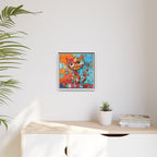 "Whimsical Mosaic Cat", Framed Mosaic Cat Art Print — Colorful Modern Wall Canvas