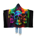 Tie Dye 3 Skulls Heads Style One Snuggle Blanket