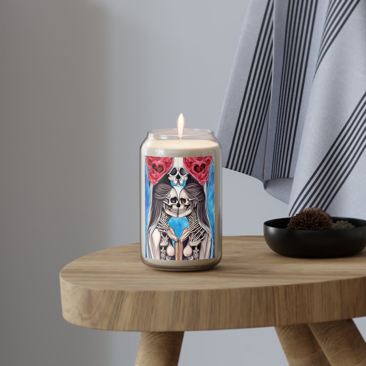 Love Shows No Time Boundaries Skulls,  Loewenkind Creations Scented Candle, 13.75oz
