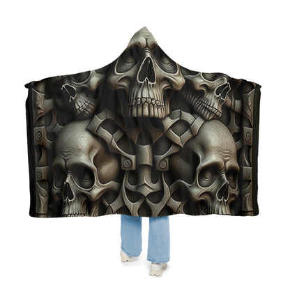 Chrome Silver Skulls Snuggle Blanket